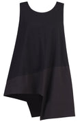 Black Asymmetric Sleeveless Tunic