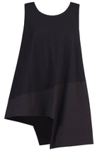Black Asymmetric Sleeveless Tunic