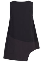 Black Asymmetric Sleeveless Tunic