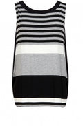 Black & Grey Bold Striped Top