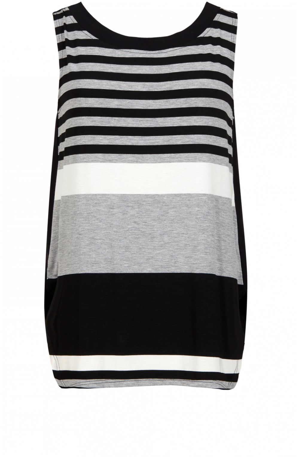 Black & Grey Bold Striped Top