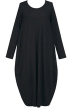 Black Jersey Knit Tulip Dress