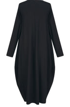 Black Jersey Knit Tulip Dress