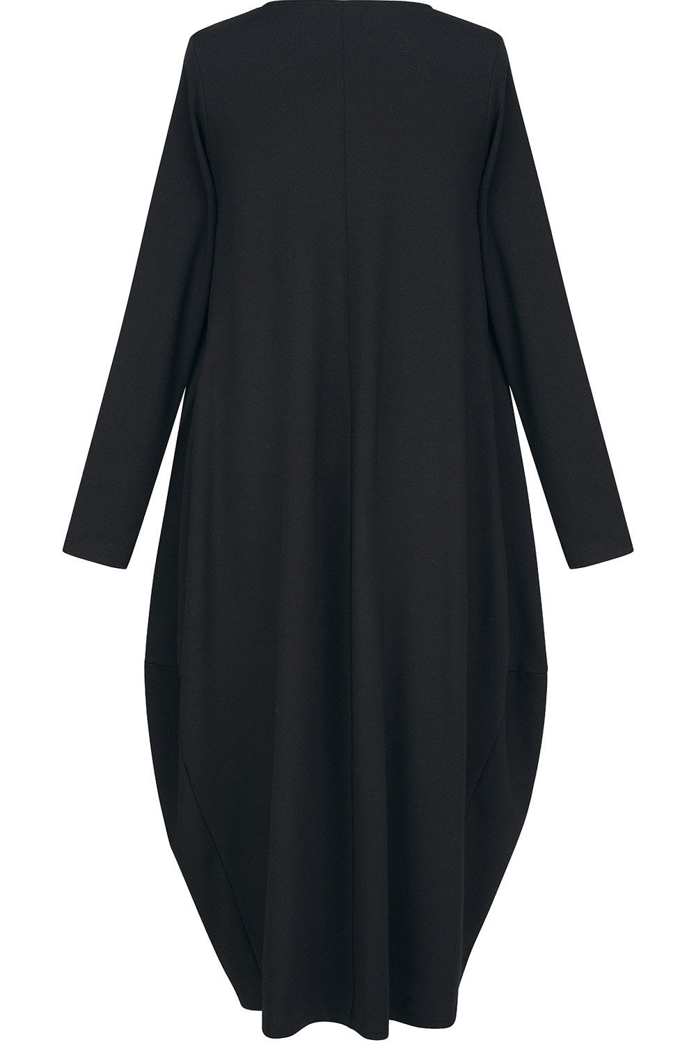 Black Jersey Knit Tulip Dress