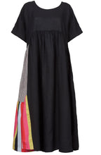 Black Linen Patch Dress