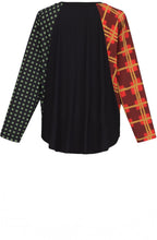 Black Mixed Pattern Long Sleeve Top