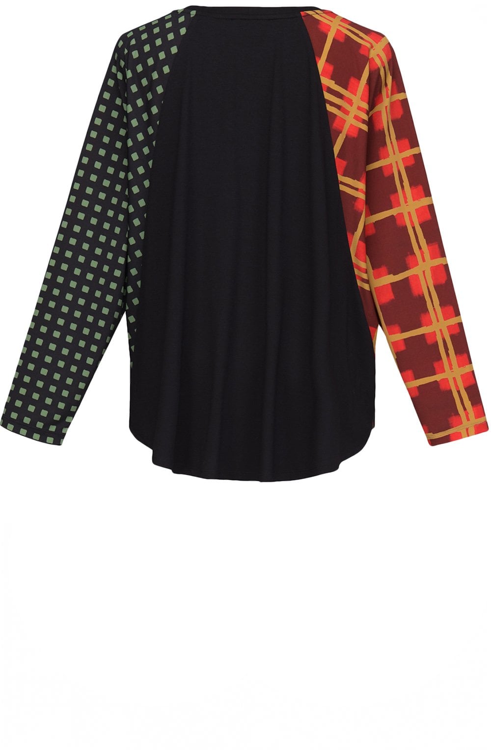 Black Mixed Pattern Long Sleeve Top