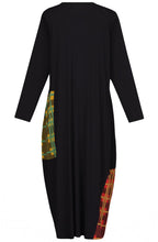 Black Mixed Print Patchwork Patterned Dress