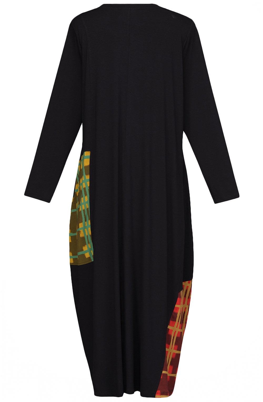Black Mixed Print Patchwork Patterned Dress