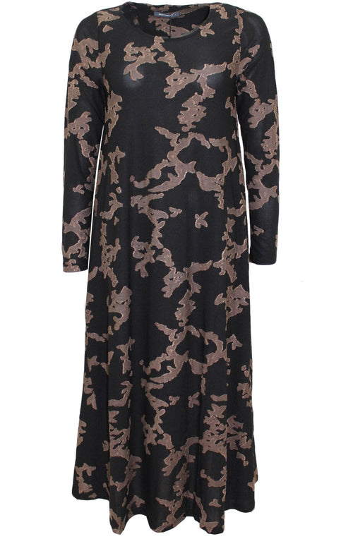 Black & Mocha Print Dress