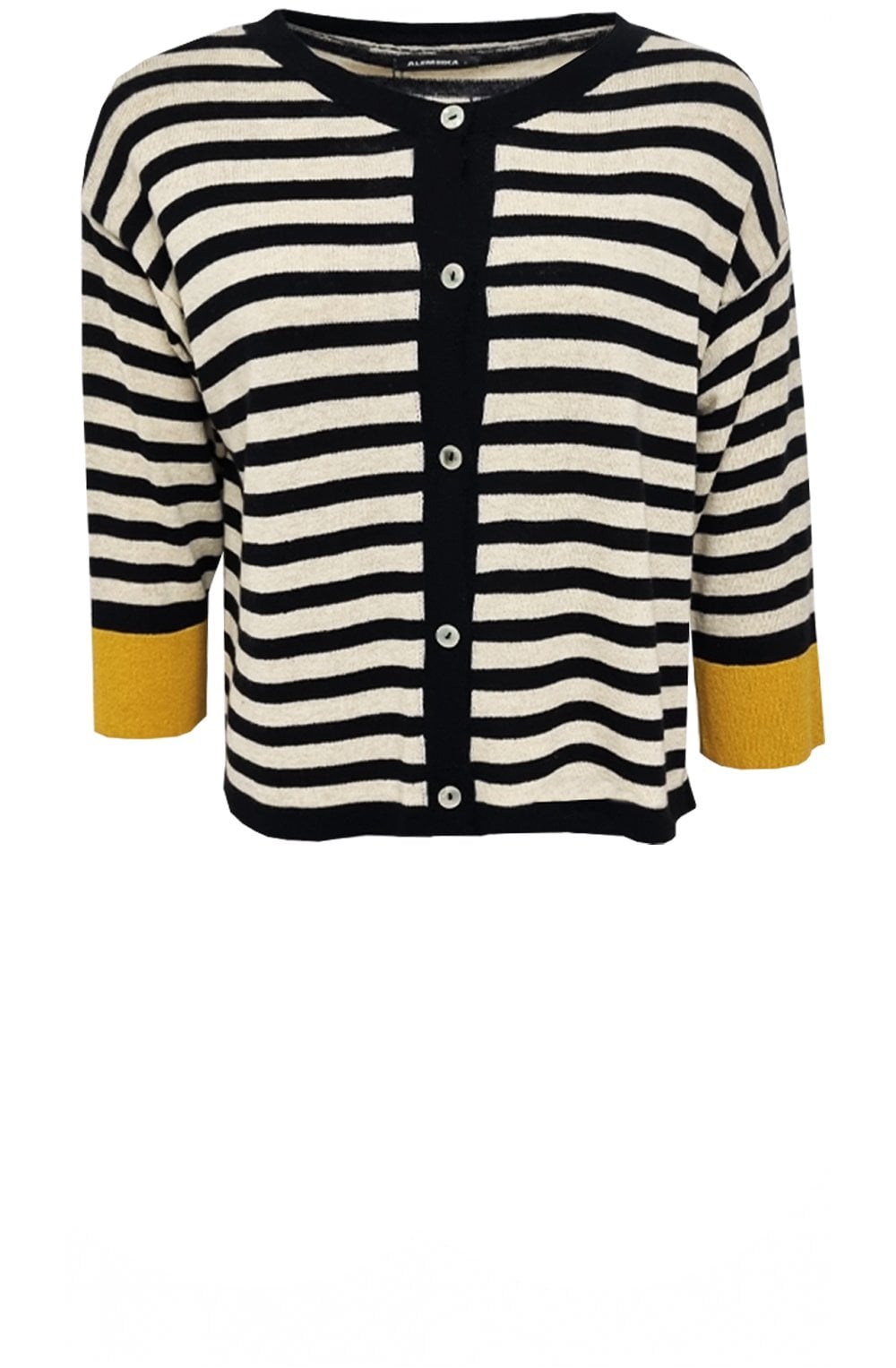 Black & Off White Knit Cardigan