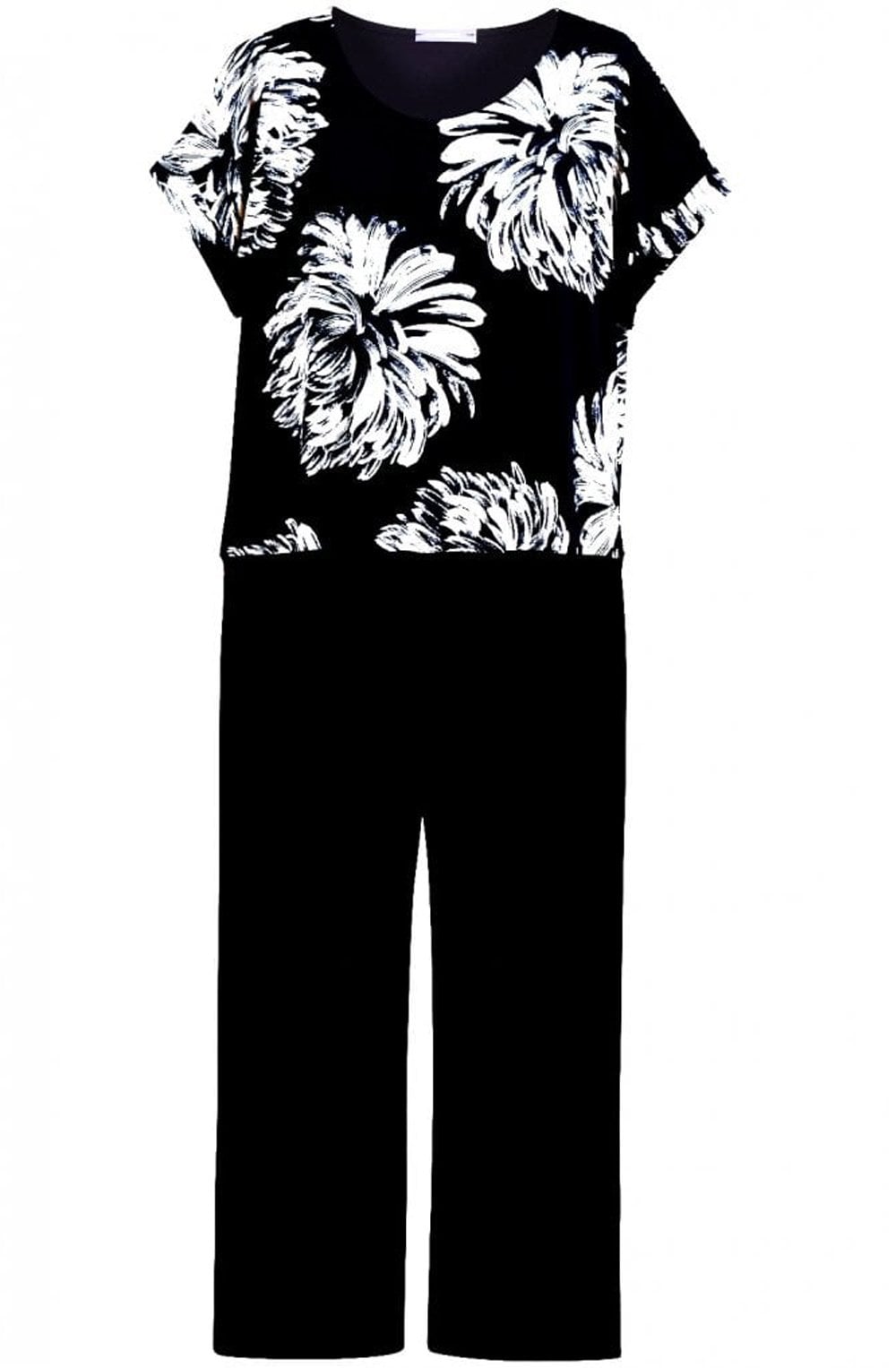 Black & White Floral Jumpsuit