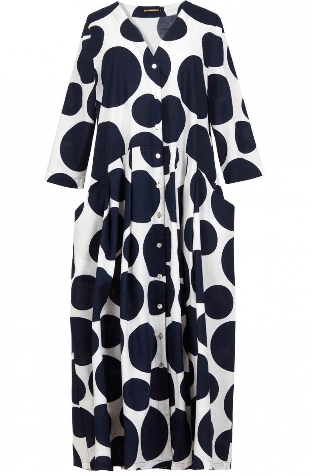 Bold Circular Print Shirt Dress