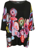 Bold Print Over Sized Top