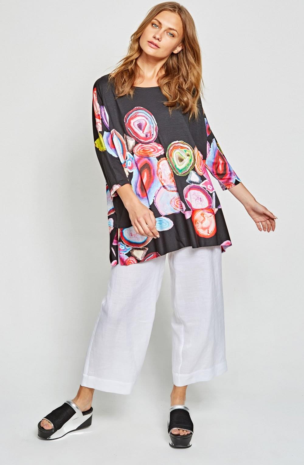 Bold Print Over Sized Top