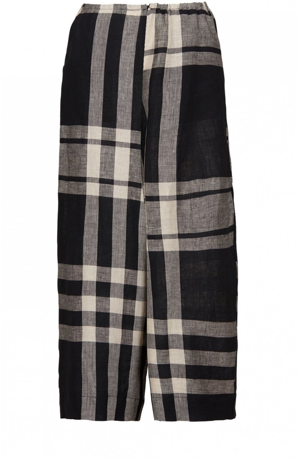 Check Print Wide Leg Culottes