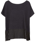 Contrasting Stripe & Spot Print Top