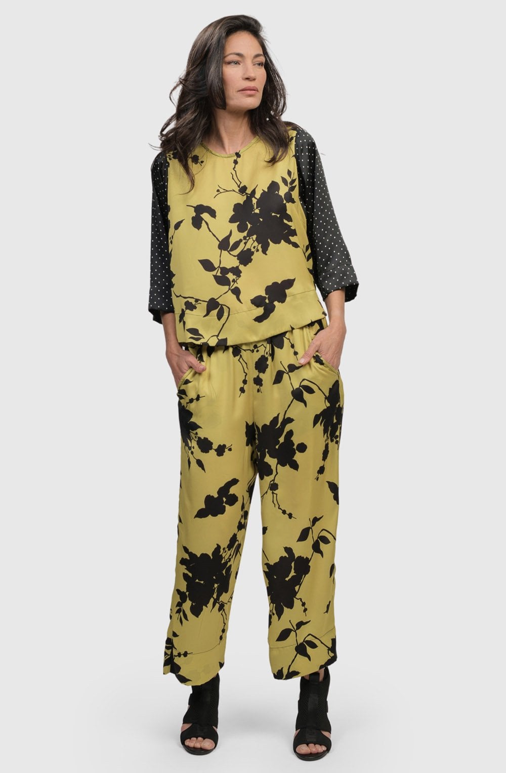 Dusk Aperitivo Satin Wide Leg Cropped Trousers