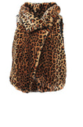 Faux Fur Leopard Print Waistcoat