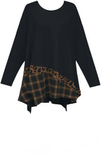 Ginger Animal Print and Plaid Asymmetric Top