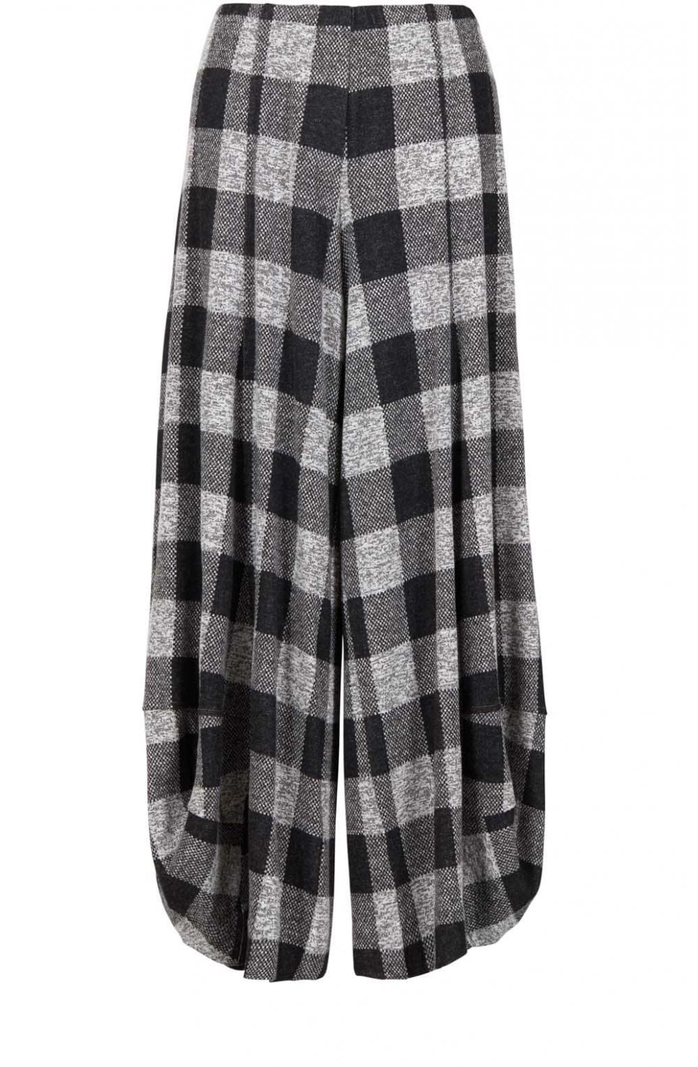 Grey Wide Leg Check Culottes