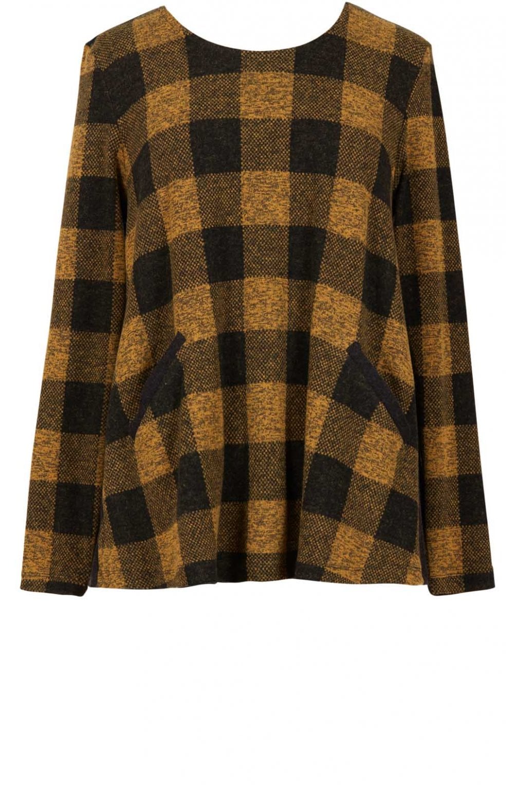 Honey Contrasting Check Top