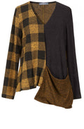 Honey Contrasting Check Top