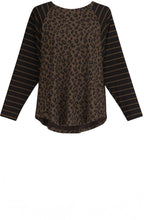 Khaki Leopard & Stripe Print Top