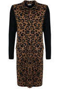 Leopard Print and Waffle Knit Dress