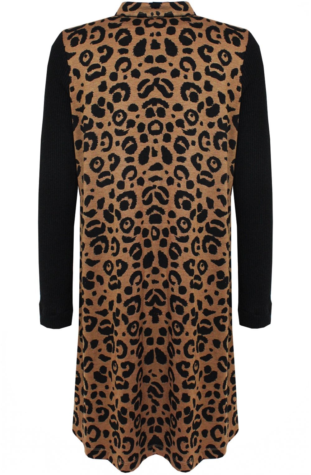 Leopard Print and Waffle Knit Dress