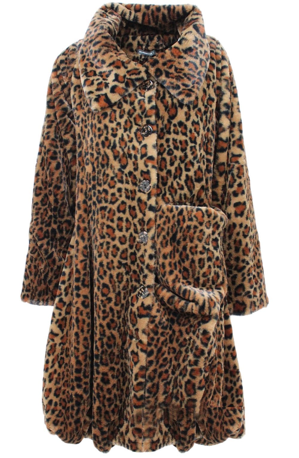 Leopard Print Faux Fur Coat