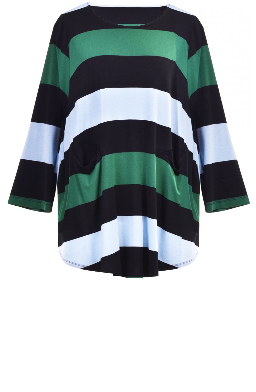 Long Bold Striped Pocket Top