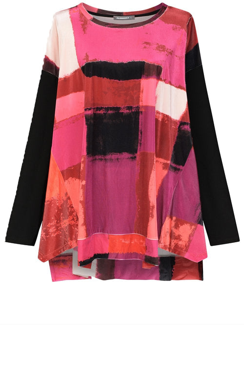 Magenta Al Fresco Velvet Trapeze Top