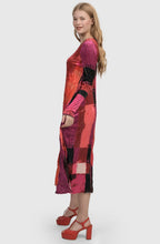 Magenta Crinkle Crushed Velvet Dress