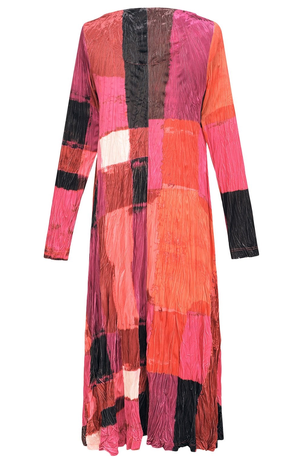 Magenta Crinkle Crushed Velvet Dress