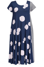 Navy and Off White Stripe and Polka Dot Dress