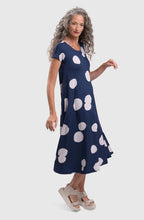 Navy and Off White Stripe and Polka Dot Dress
