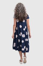Navy and Off White Stripe and Polka Dot Dress