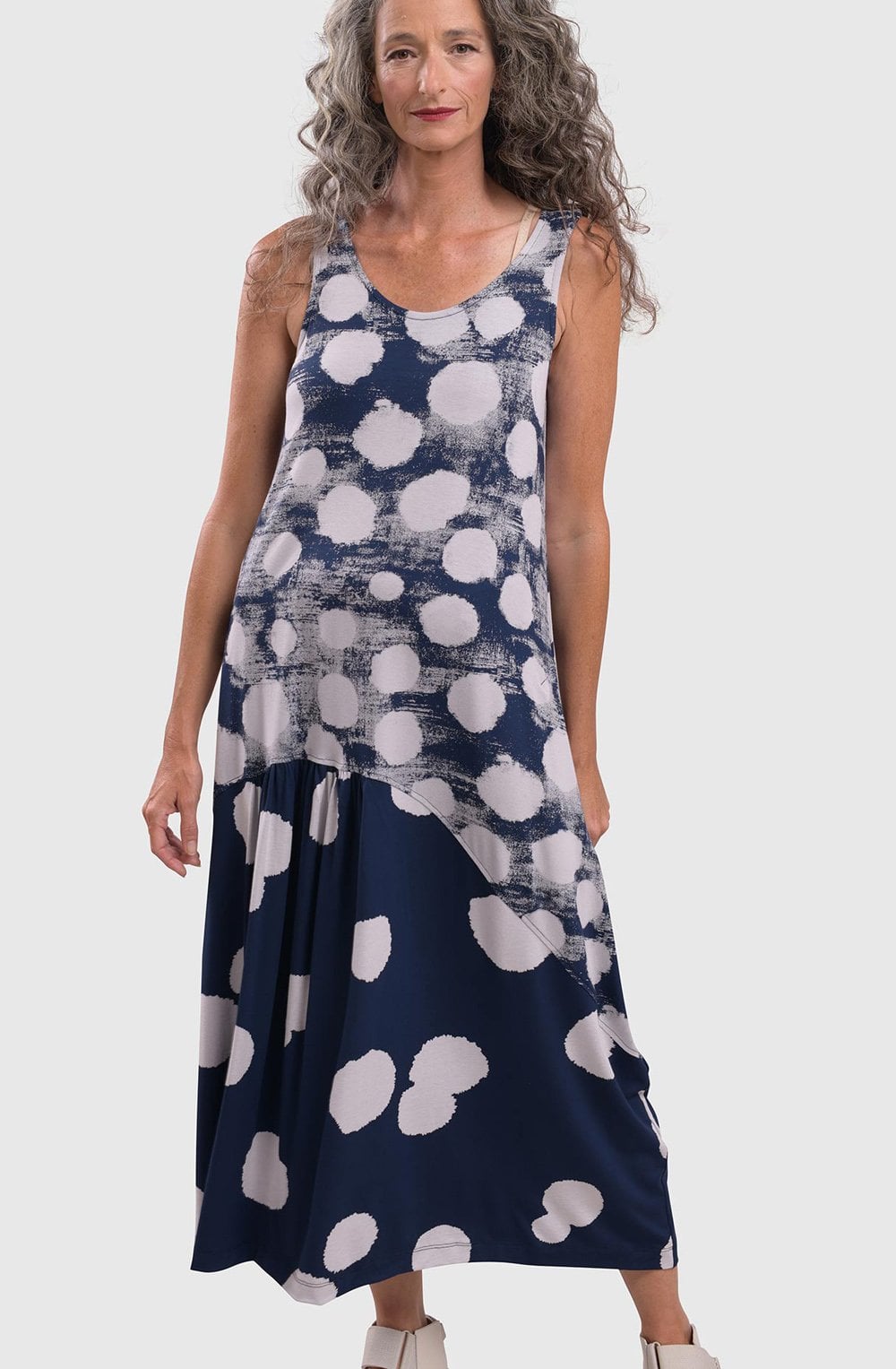 Navy Cloud Tank Dress