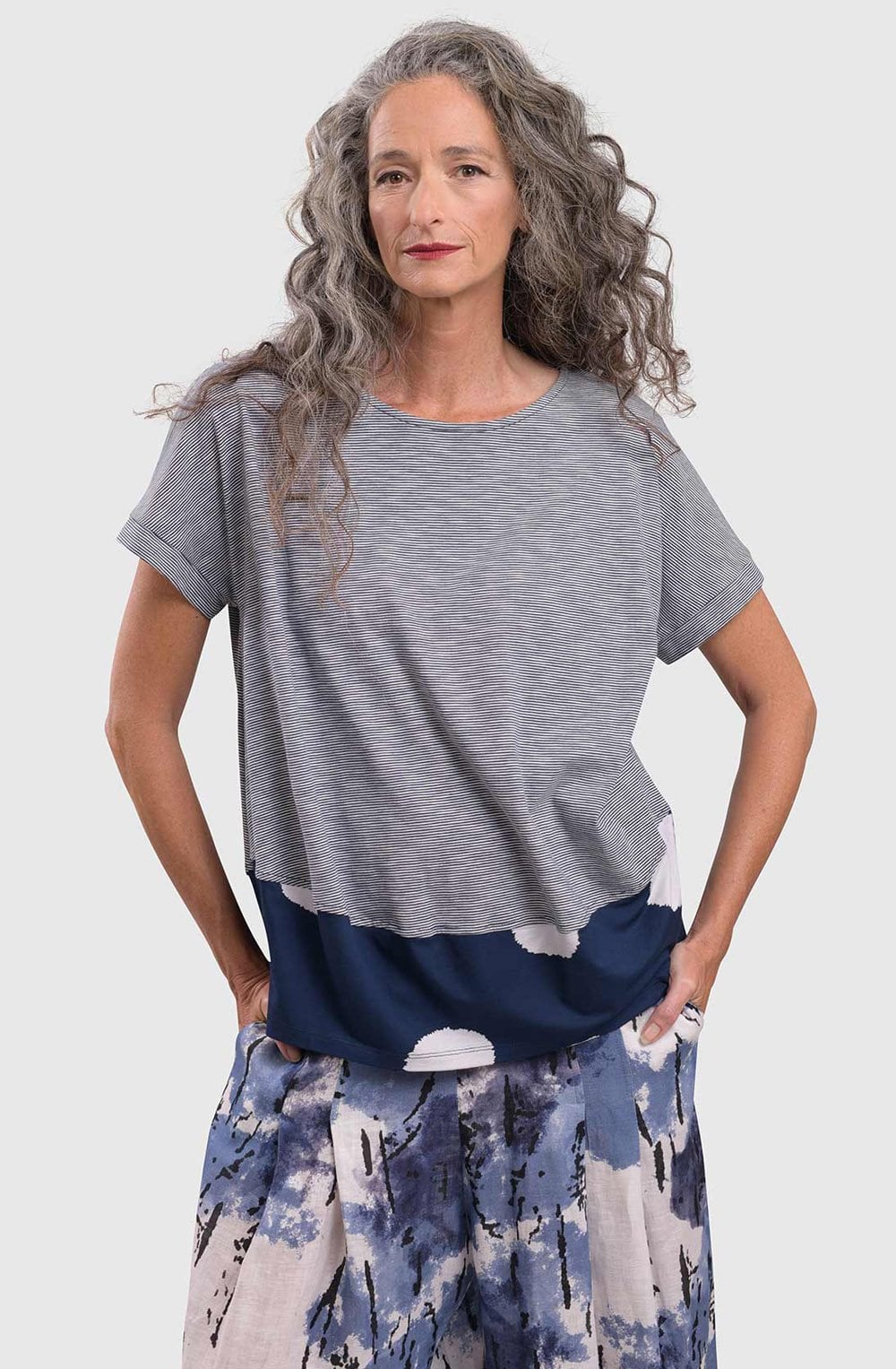 Navy Heather Blouson Tee