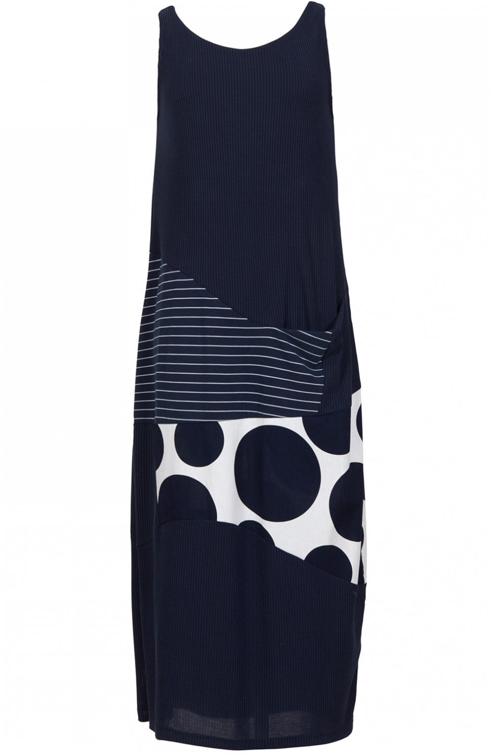 Navy Patchwork Maxi Dress