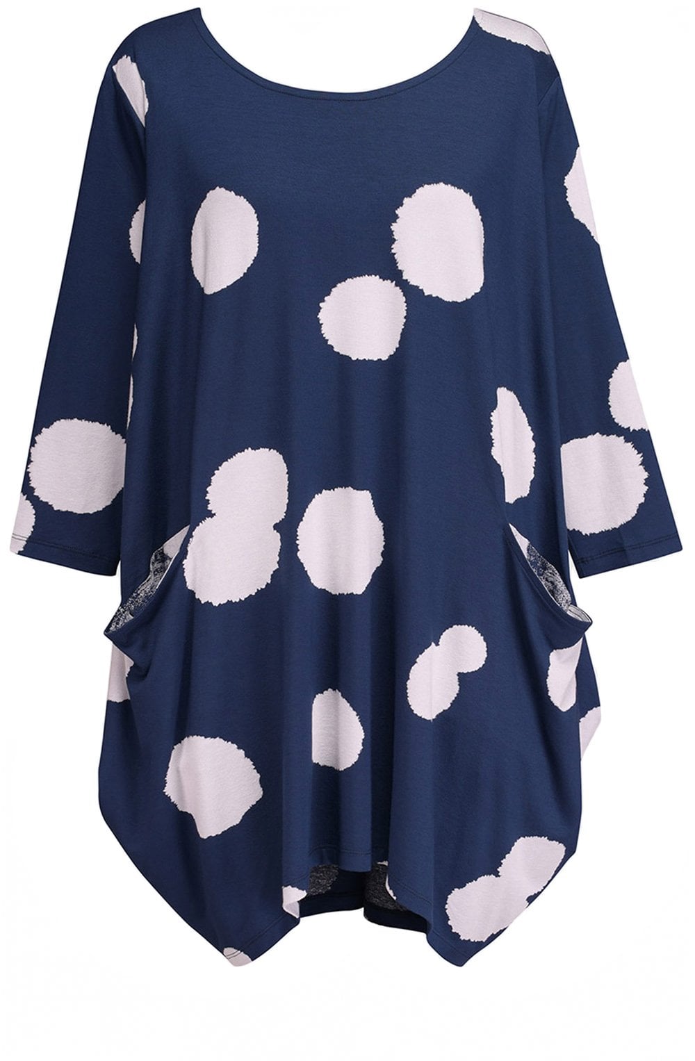 Navy Spot Cocoon Top