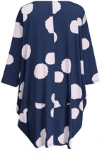 Navy Spot Cocoon Top