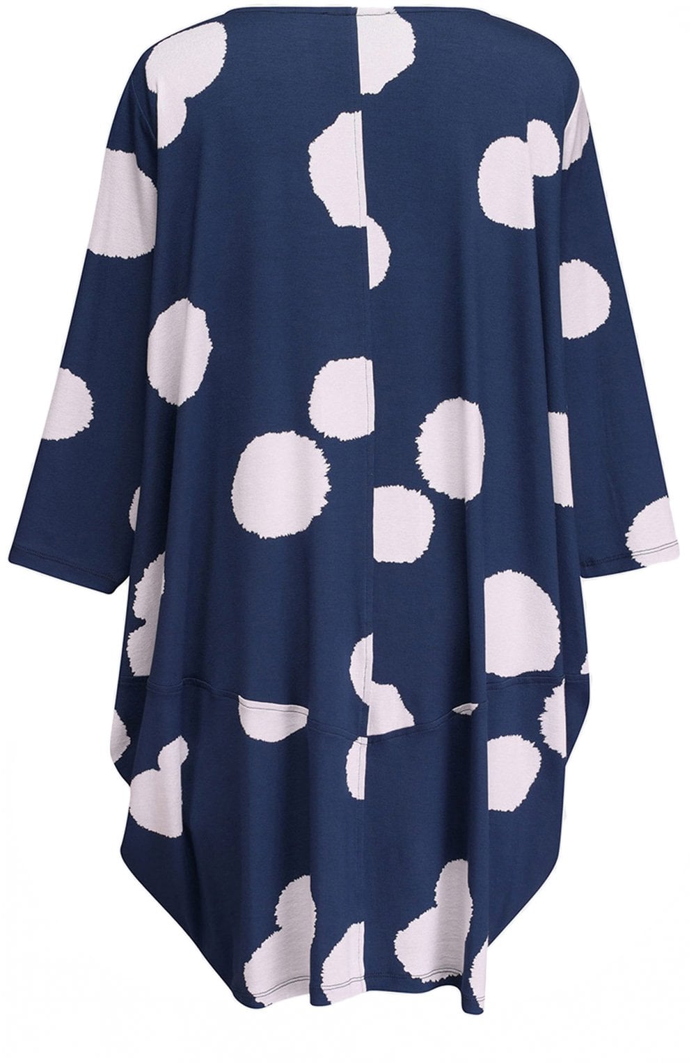 Navy Spot Cocoon Top