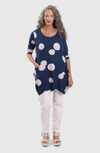 Navy Spot Cocoon Top