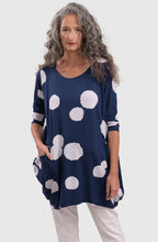 Navy Spot Cocoon Top