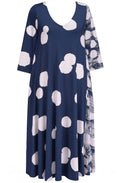 Navy Spot Swing Dress