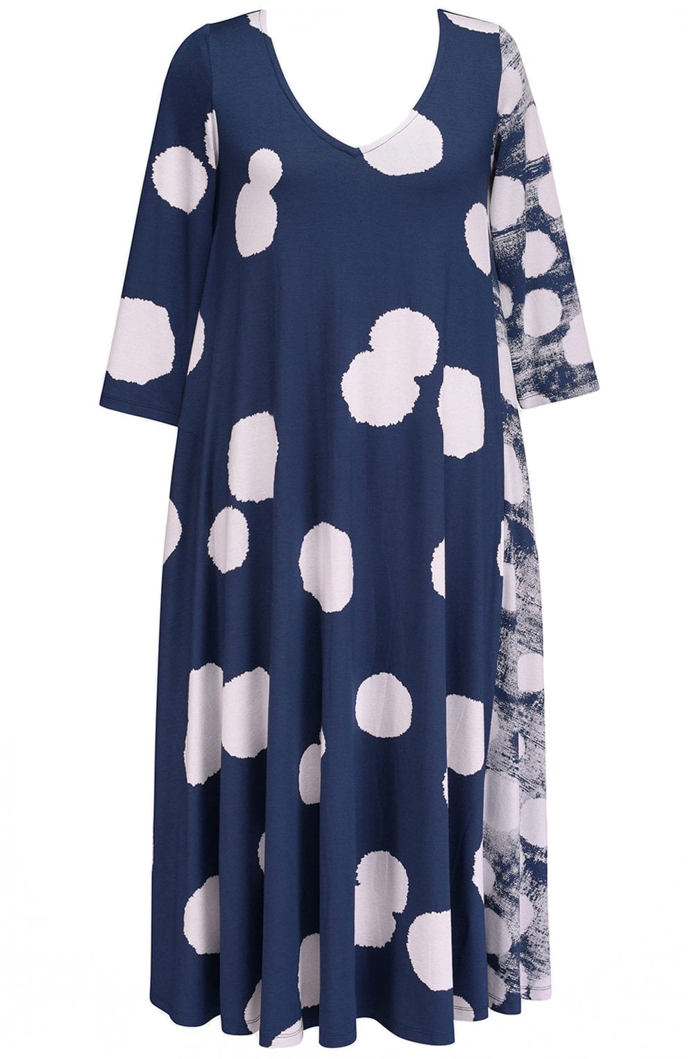 Navy Spot Swing Dress