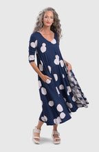 Navy Spot Swing Dress
