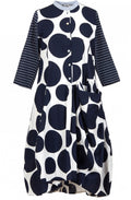 Navy & White Circular Print Dress